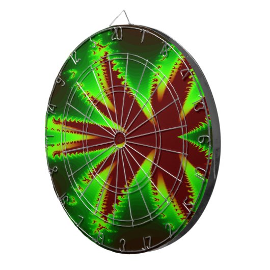 Dragonfly Fraktal Dart Board in Flames Dartscheibe (Vorderseite rechts)