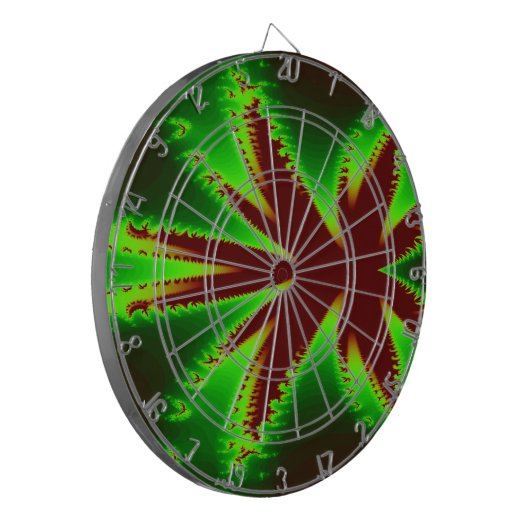Dragonfly Fraktal Dart Board in Flames Dartscheibe (Vorderseite Links)