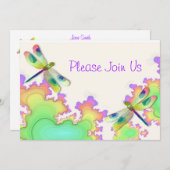 Dragonfly-Fraktal-Einladung Einladung (Vorne/Hinten)