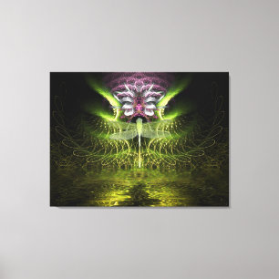 Dragonfly Fraktal Magic Wrapped Canvas Leinwanddruck