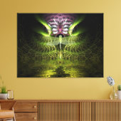 Dragonfly Fraktal Magic Wrapped Canvas Leinwanddruck (Insitu (Wohnzimmer))