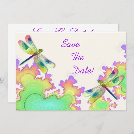Dragonfly-Fraktal Save the Date (Vorne/Hinten)