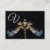 DRAGONFLY FRAMAN FANTASY JEWEL Black Paper Monogra Visitenkarte (Rückseite)