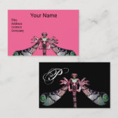 DRAGONFLY FRAMAN JEWEL Monogram Green, Black Pink Visitenkarte (Vorne/Hinten)