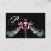 DRAGONFLY FRAMAN JEWEL Monogram Green, Black Pink Visitenkarte (Rückseite)
