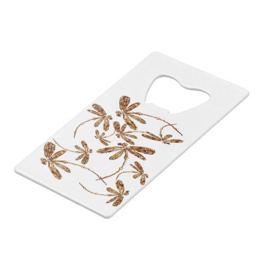 Dragonfly Frenzy Gold Geldbeutel Flaschenöffner (Rückseite Schrägansicht)