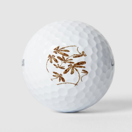 Dragonfly Frenzy Gold Golfball (Vorderseite)
