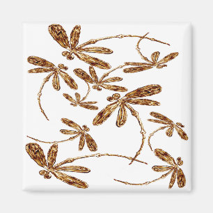 Dragonfly Frenzy Gold Magnet