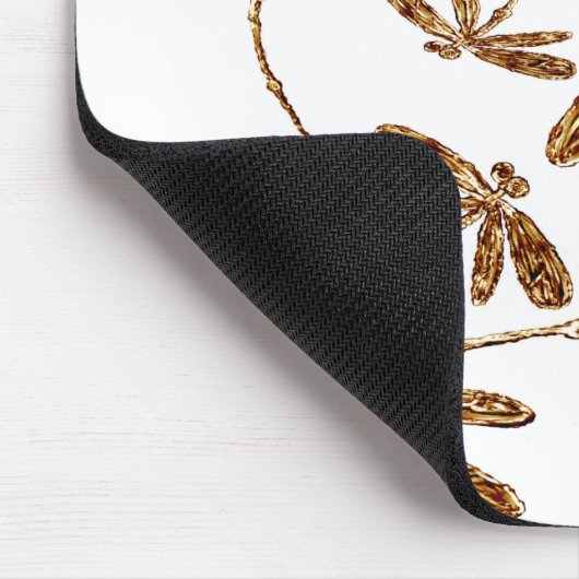 Dragonfly Frenzy Gold Mousepad (Ecke)