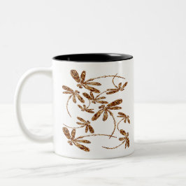 Dragonfly Frenzy Gold Zweifarbige Tasse