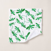 Dragonfly Frenzy Green Badhandtuch Set (Waschlappen)