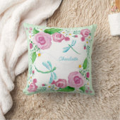 Dragonfly Garden Nursery Watercolor Arrow Flowers Kissen (Decke)