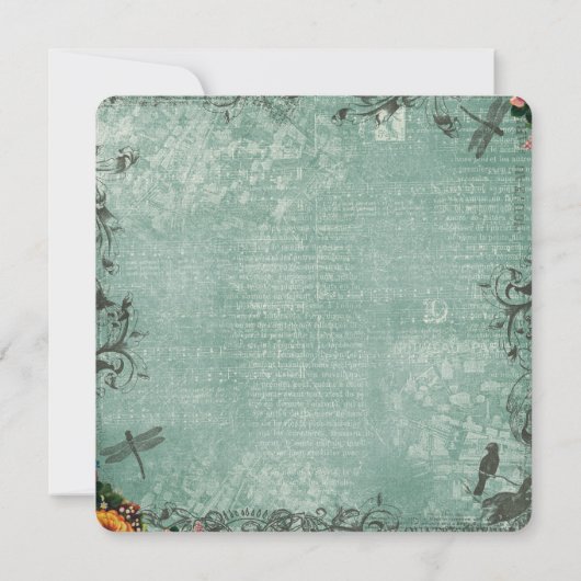 Dragonfly Garden Wedding Einladung (Rückseite)