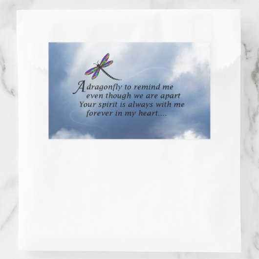 Dragonfly-Gedenkgedicht Rechteckiger Aufkleber (Tasche)