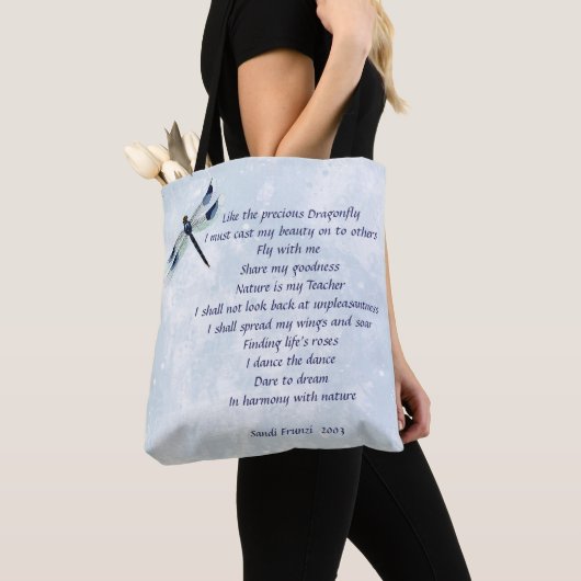 Dragonfly-Gedicht Tote-Tasche Tasche (Von Nahem)