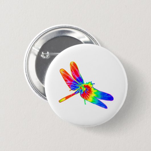 Dragonfly-Gefärbte Krawatte Button (Vorne & Hinten)