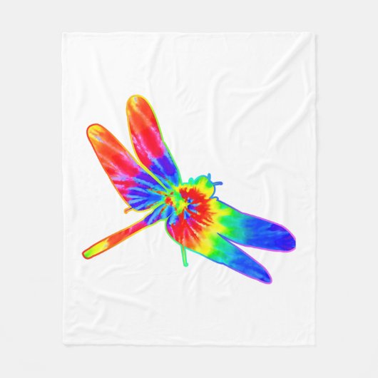 Dragonfly-Gefärbte Krawatte Fleecedecke (Vorderseite)