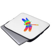 Dragonfly-Gefärbte Krawatte Laptopschutzhülle (Vorne Knopf)