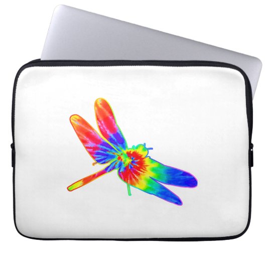 Dragonfly-Gefärbte Krawatte Laptopschutzhülle (Vorderseite)