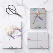 Dragonfly Gift Wrap | Drei Blätter | Wasserfarbe