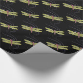 Dragonfly Gift Wrapping Paper Rolle schwarz Geschenkpapier (Ecke)