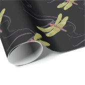 Dragonfly Gift Wrapping Paper Rolle schwarz Geschenkpapier (Rolleneckpunkt)