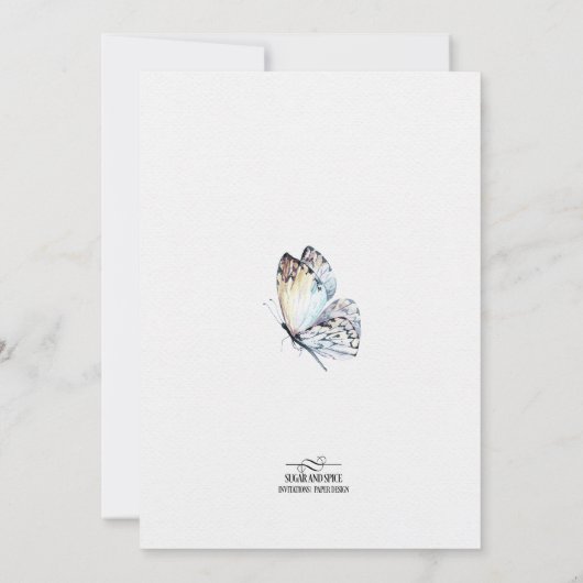 Dragonfly Girl Babydusche Einladung (Rückseite)