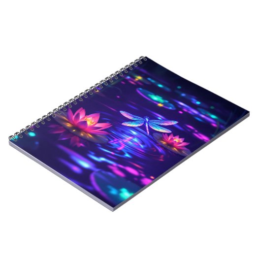 Dragonfly-Glow-Notebook | 6,5 x 8,75" Notizblock (Linke Seite)