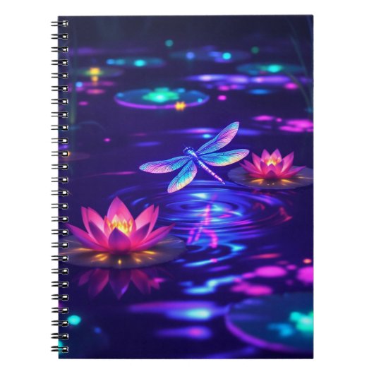 Dragonfly-Glow-Notebook | 6,5 x 8,75" Notizblock (Vorderseite)