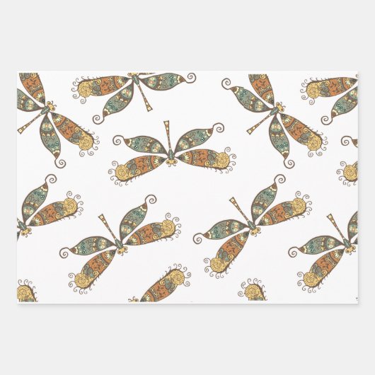 Dragonfly Gold Garden Geschenkpapier Set (Vorderseite 2)