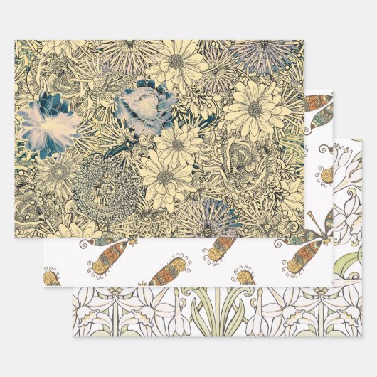 Dragonfly Gold Garden Geschenkpapier Set (Set)