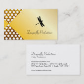 Dragonfly Gold Shimmer Polka Dots Visitenkarte (Vorne/Hinten)