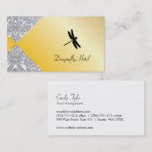 Dragonfly Goldschimmer / Damaskusmuster Visitenkarte (Vorne/Hinten)