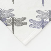 Dragonfly Grays Fleece Blanket (Ecke)