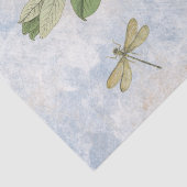Dragonfly Green Blätter Blue Decoupage Vintag Seidenpapier (Detail)