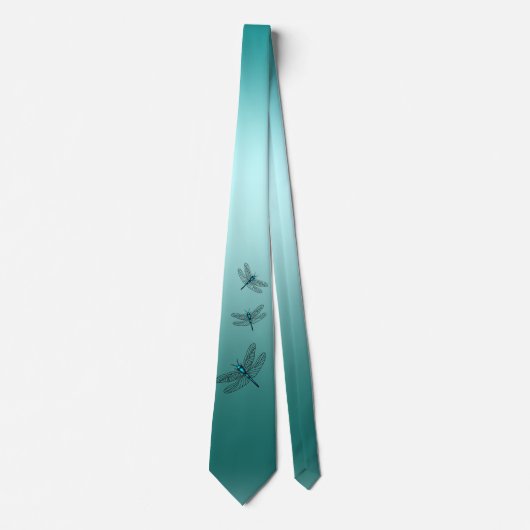 Dragonfly Green Gradient Ombre Krawatte (Vorderseite)