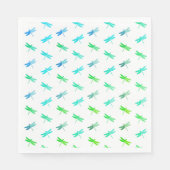 Dragonfly Green und Blue Birthday Paper Napkins Serviette (Vorderseite)