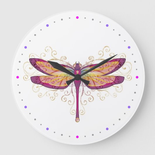 Dragonfly Große Wanduhr (Vorderseite)