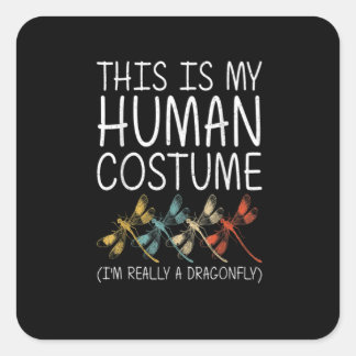 Dragonfly Halloween Human Costume Swarm Nymph Quadratischer Aufkleber