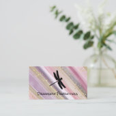 Dragonfly | Handgemalte Linien | Gold Flakes Visitenkarte (Stehend Vorderseite)