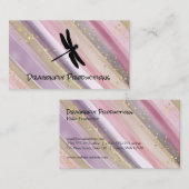 Dragonfly | Handgemalte Linien | Gold Flakes Visitenkarte (Vorne/Hinten)