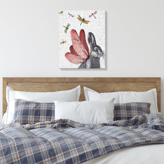 Dragonfly Hare Leinwanddruck (Insitu (Schlafzimmer))