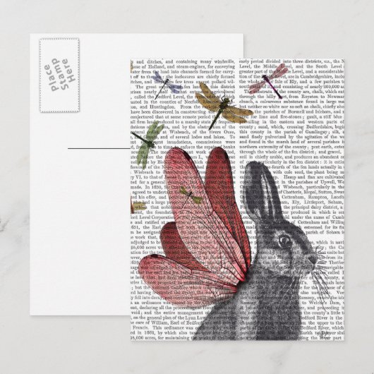 Dragonfly Hare Postkarte (Vorne/Hinten)