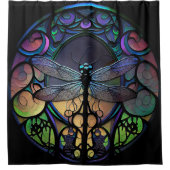 Dragonfly-Hartglas Duschvorhang (Vorderseite)