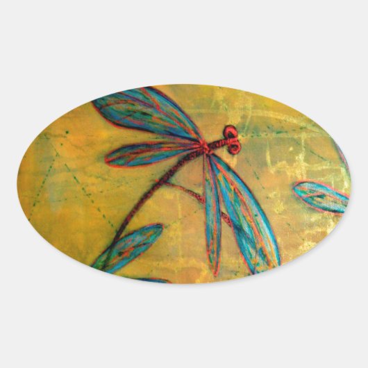 Dragonfly Haze Ovaler Aufkleber (Vorderseite)