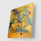 Dragonfly Haze Quadratische Wanduhr (Winkel)