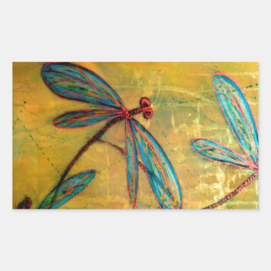 Dragonfly Haze Rechteckiger Aufkleber (Vorderseite)