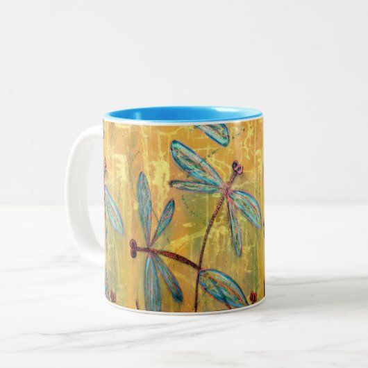 Dragonfly Haze Zweifarbige Tasse (Vorderseite Links)