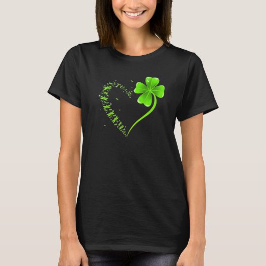 Dragonfly heart Shamrock Heart Clover Happy St. Pa T-Shirt (Vorderseite)