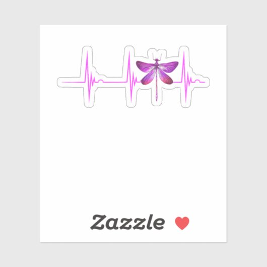 Dragonfly Heartbeat EKG Pulse Nature Insect Dragon Aufkleber (Blatt)
